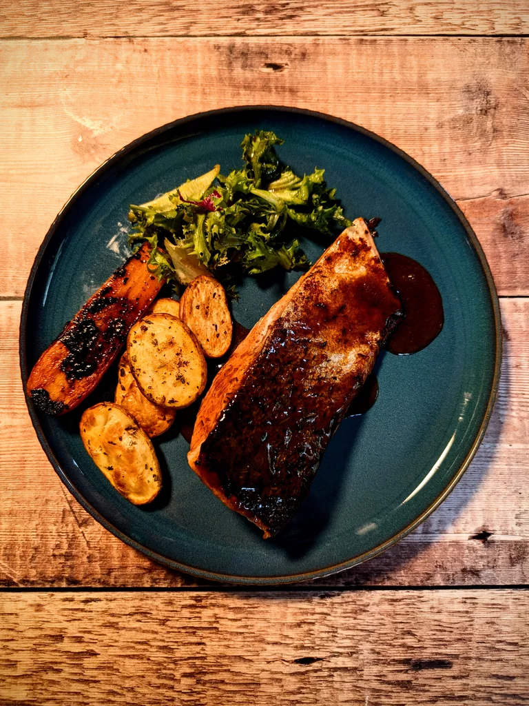 Apple Cider and Honey Glazed Salmon
