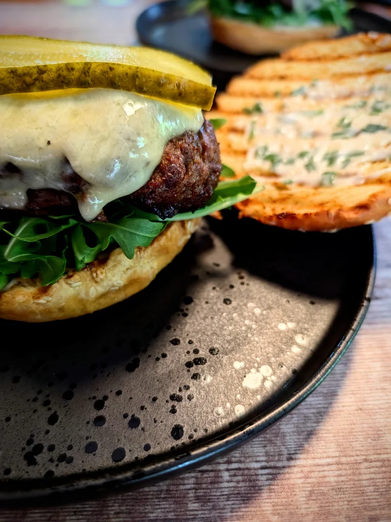 Brioche Steak Burgers with Garlic and Herb Mayo