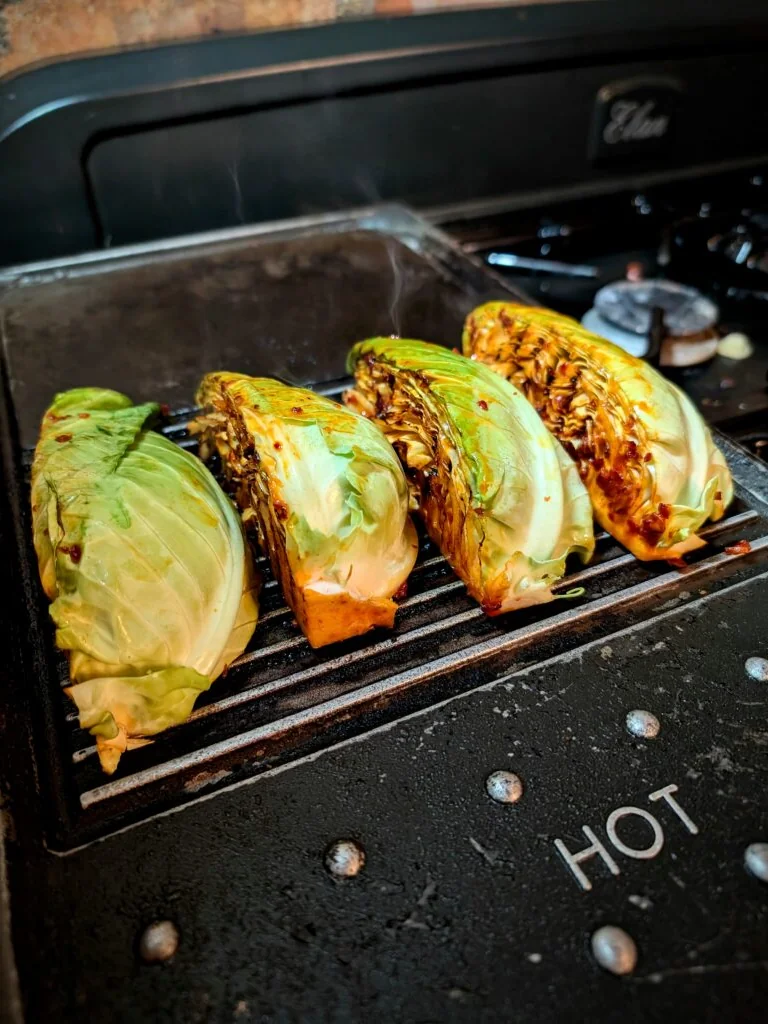 Charred Cabbage with Harissa & Lemon