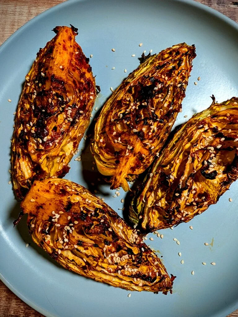 Charred Cabbage with Harissa & Lemon