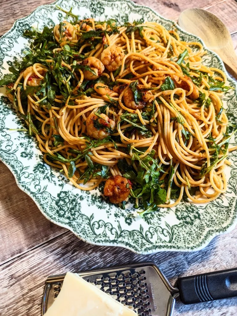 Chilli Prawns & Rocket Spaghetti