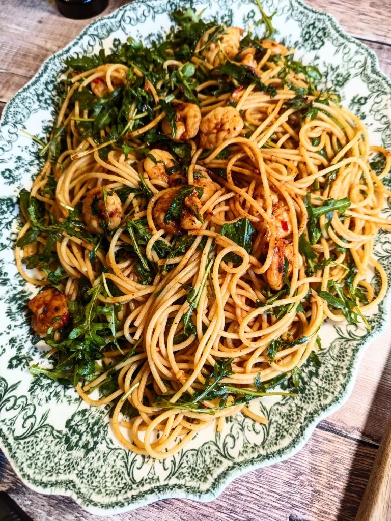 Chilli Prawns & Rocket Spaghetti