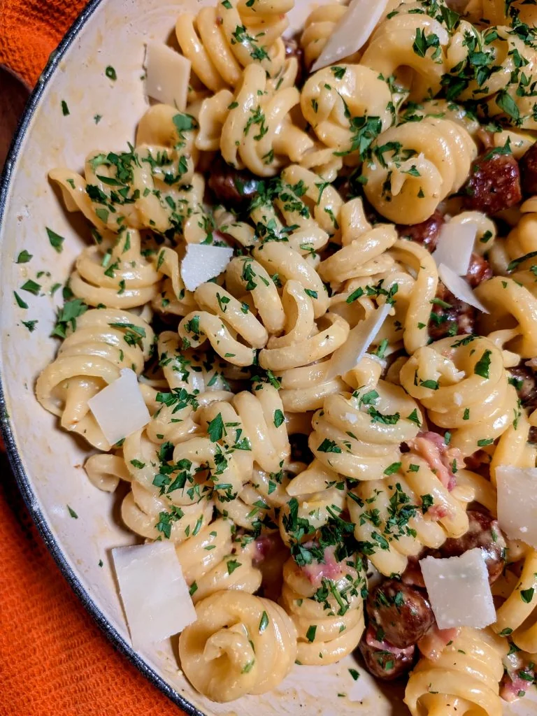 Creamy Sausage & Bacon Pasta