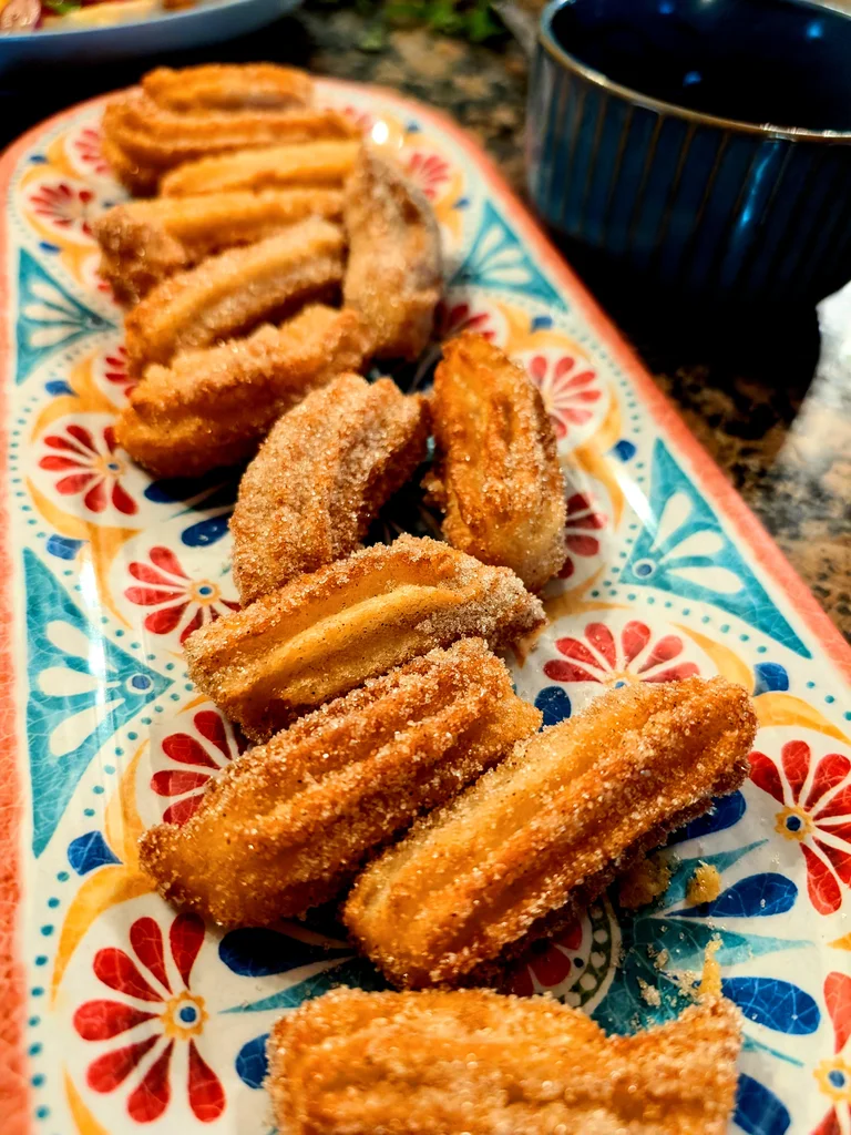 Crispy Churros with Dark Chocolate Dipping Sauce