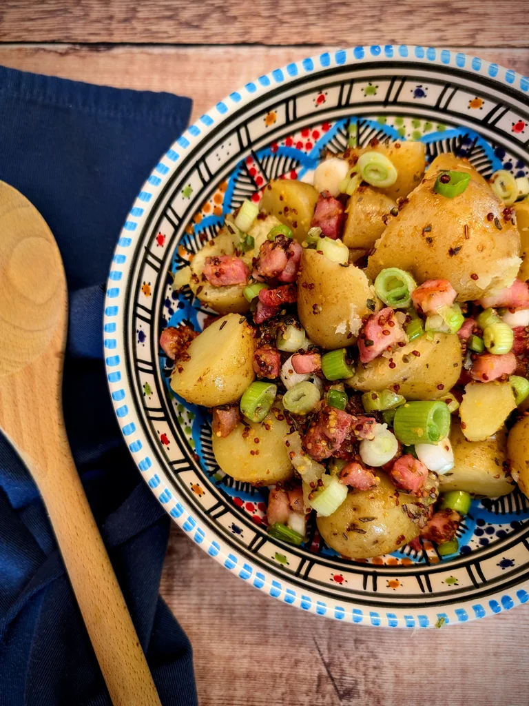 Crispy Pancetta and Honey-Mustard Potato Salad recipe image