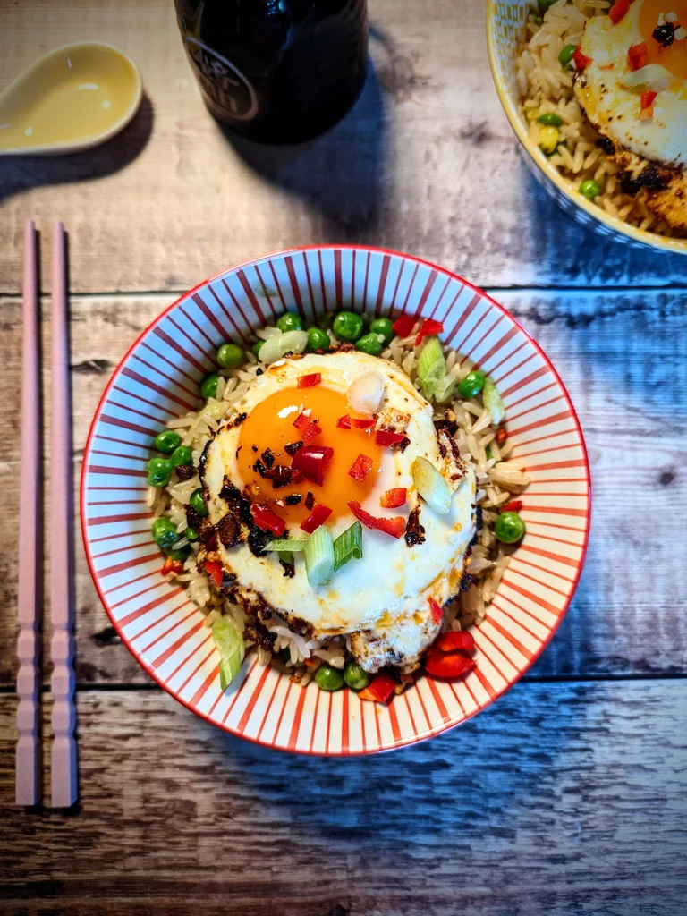 Fried Rice with Crispy Chilli Oil Egg recipe image