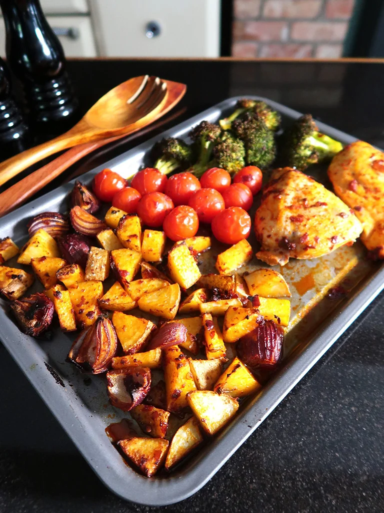 Harissa Chicken and Vegetable Traybake recipe image