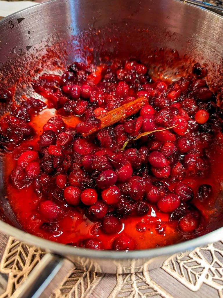 Homemade Cranberry Sauce and Pigs in Blankets