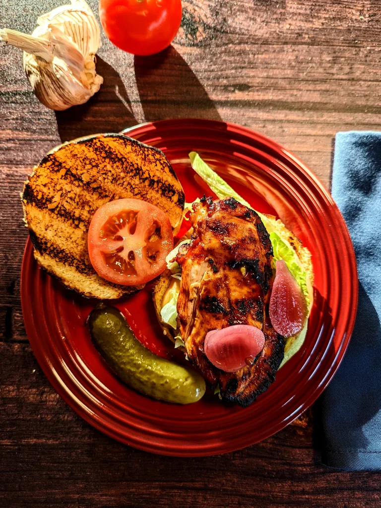 Korean Style BBQ Chicken Burgers