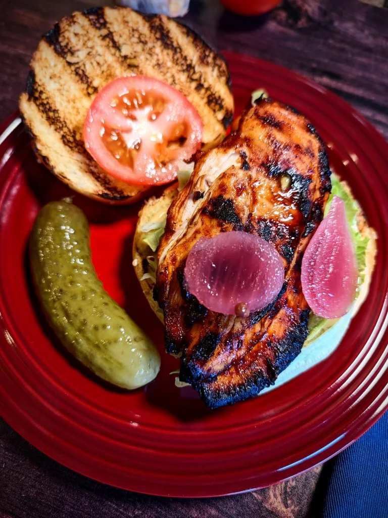 Korean Style BBQ Chicken Burgers