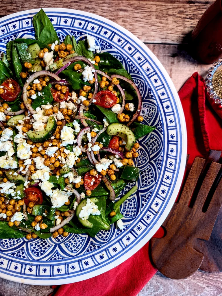 Mediterranean Roasted Chickpea & Feta Salad