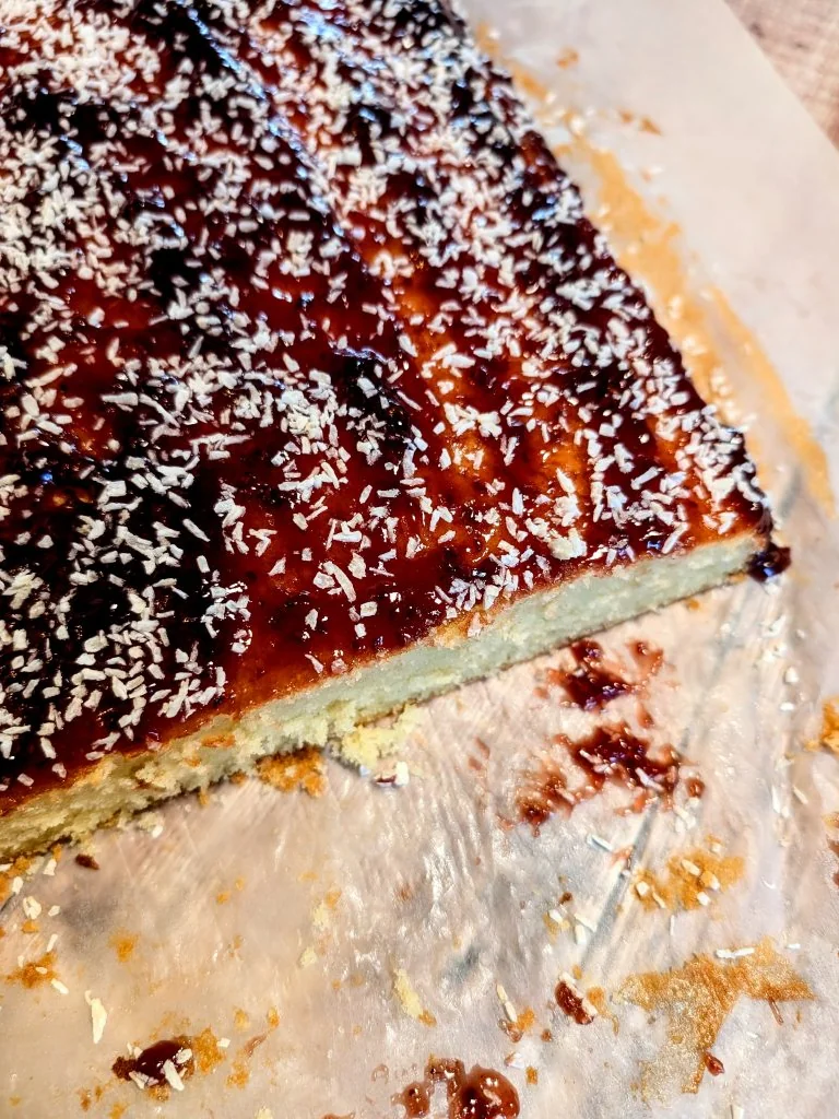 Old School Jam and Coconut Sponge