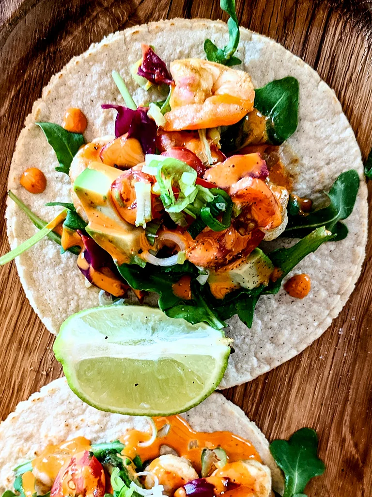 Prawn Tacos with Homemade Tortillas