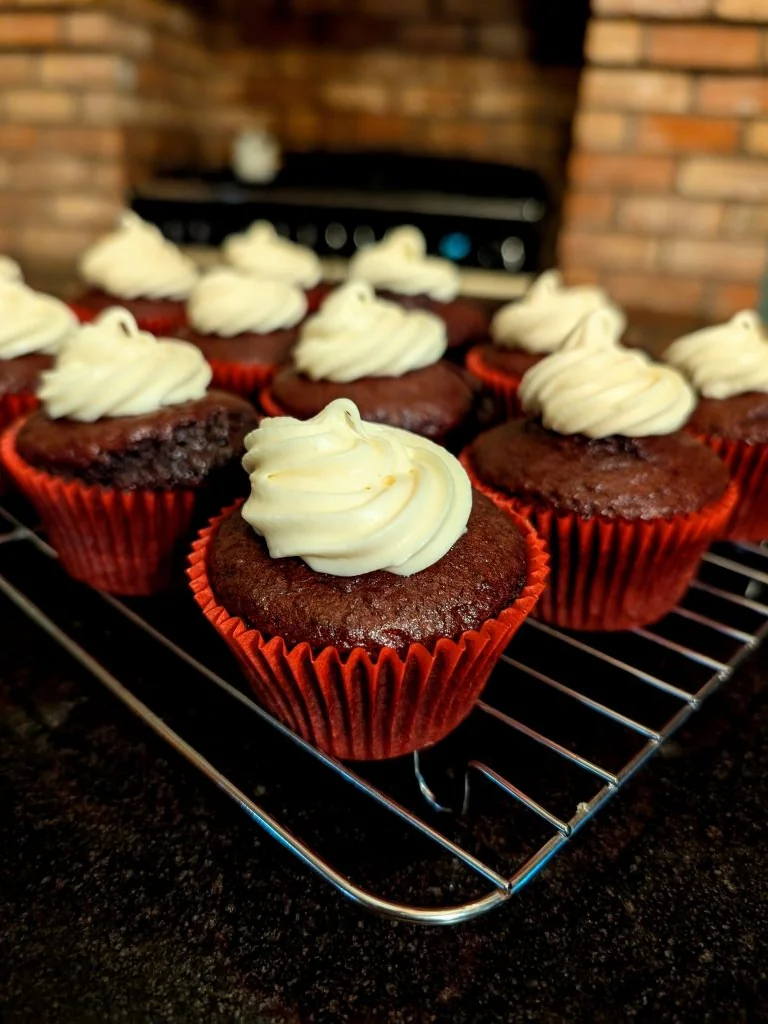 Red Velvet Love Heart Cupcakes
