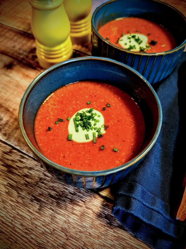 Roasted Red Pepper and Chickpea Soup