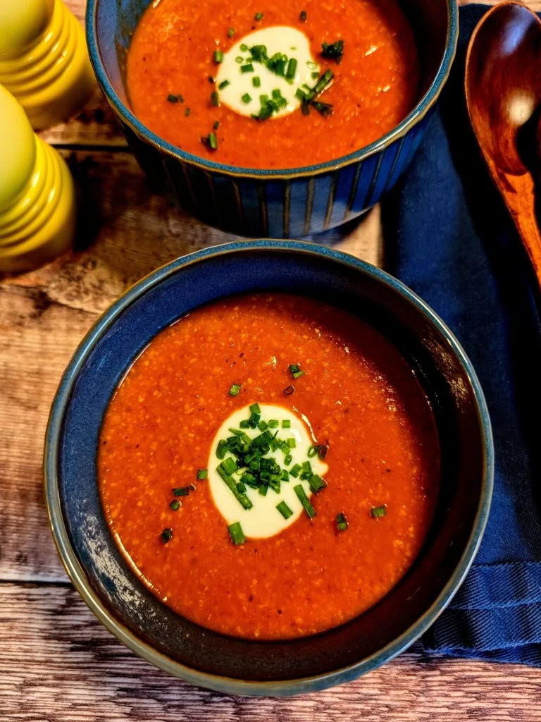 Roasted Red Pepper and Chickpea Soup