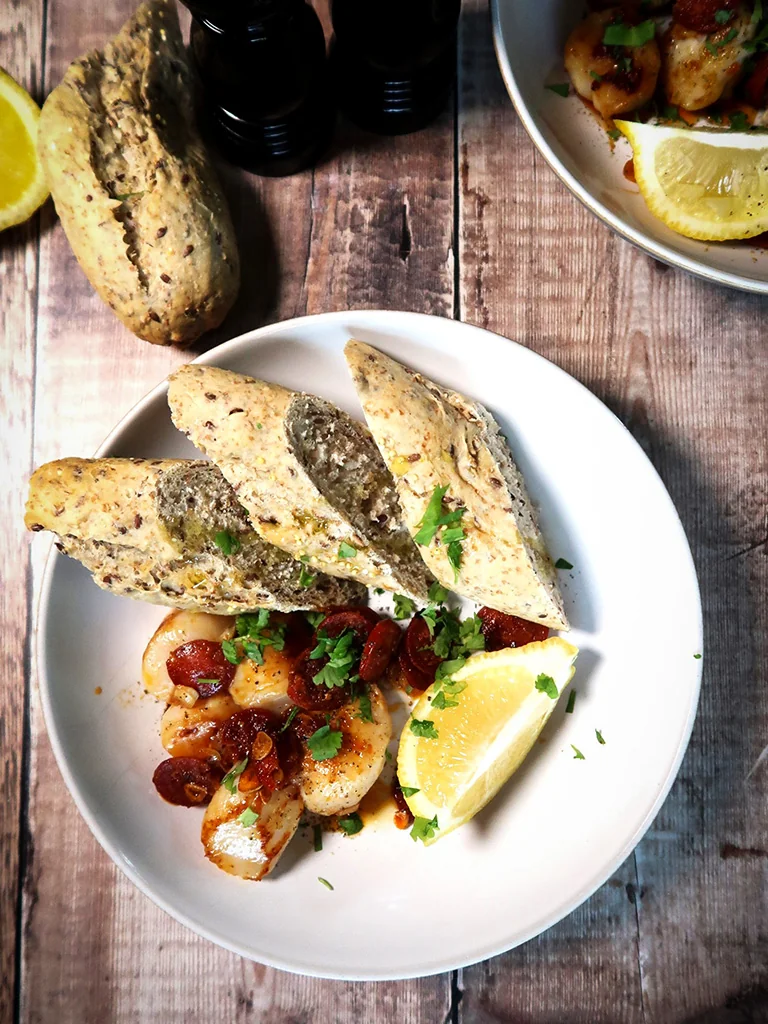 Juicy Scallops and Spicy Chorizo recipe image