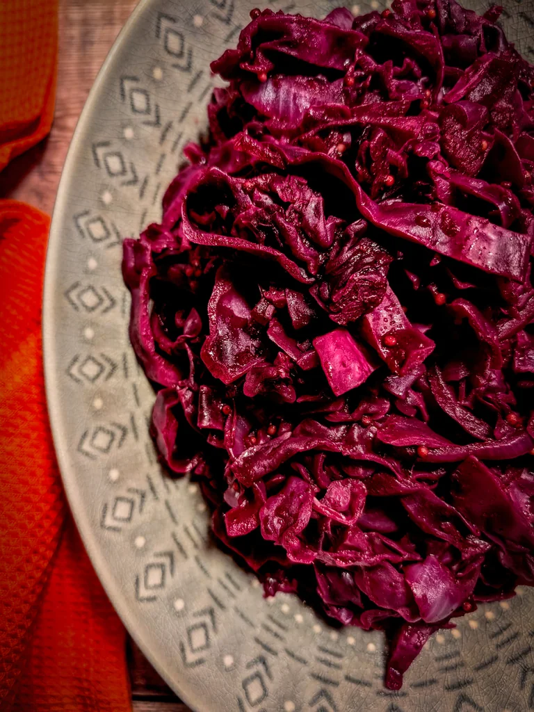 Slow-Roasted Maple Mustard Pulled Pork with Red Cabbage